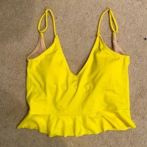 kortni jeane yellow scoop top